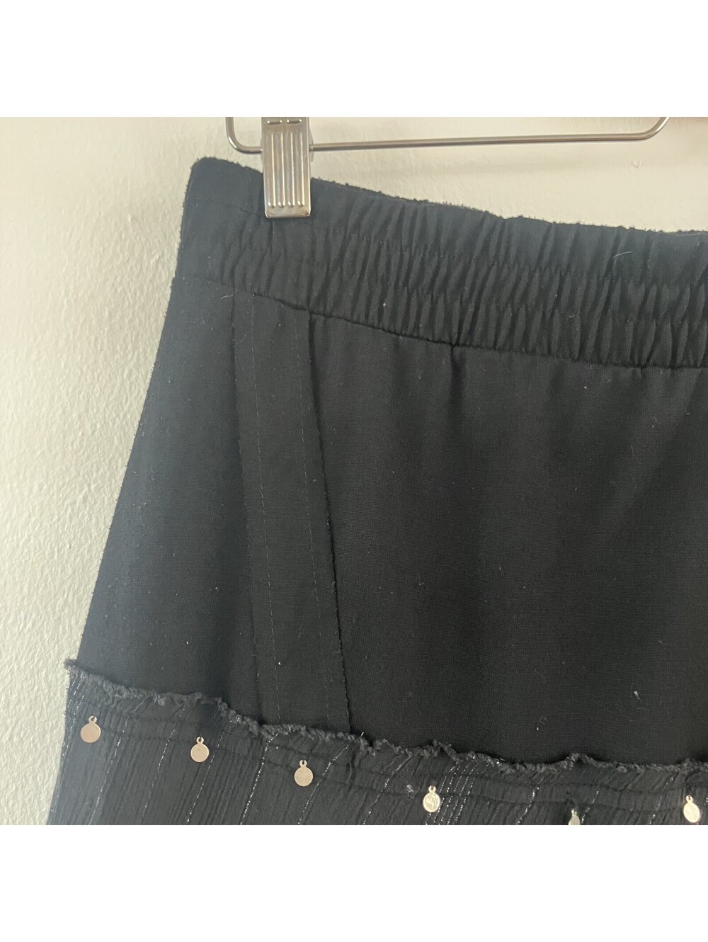 Whimsigoth Flowy Witchy Black Patchwork Tiered Maxi Skirt Romantic Bohemian Sz M - Picture 2 of 11